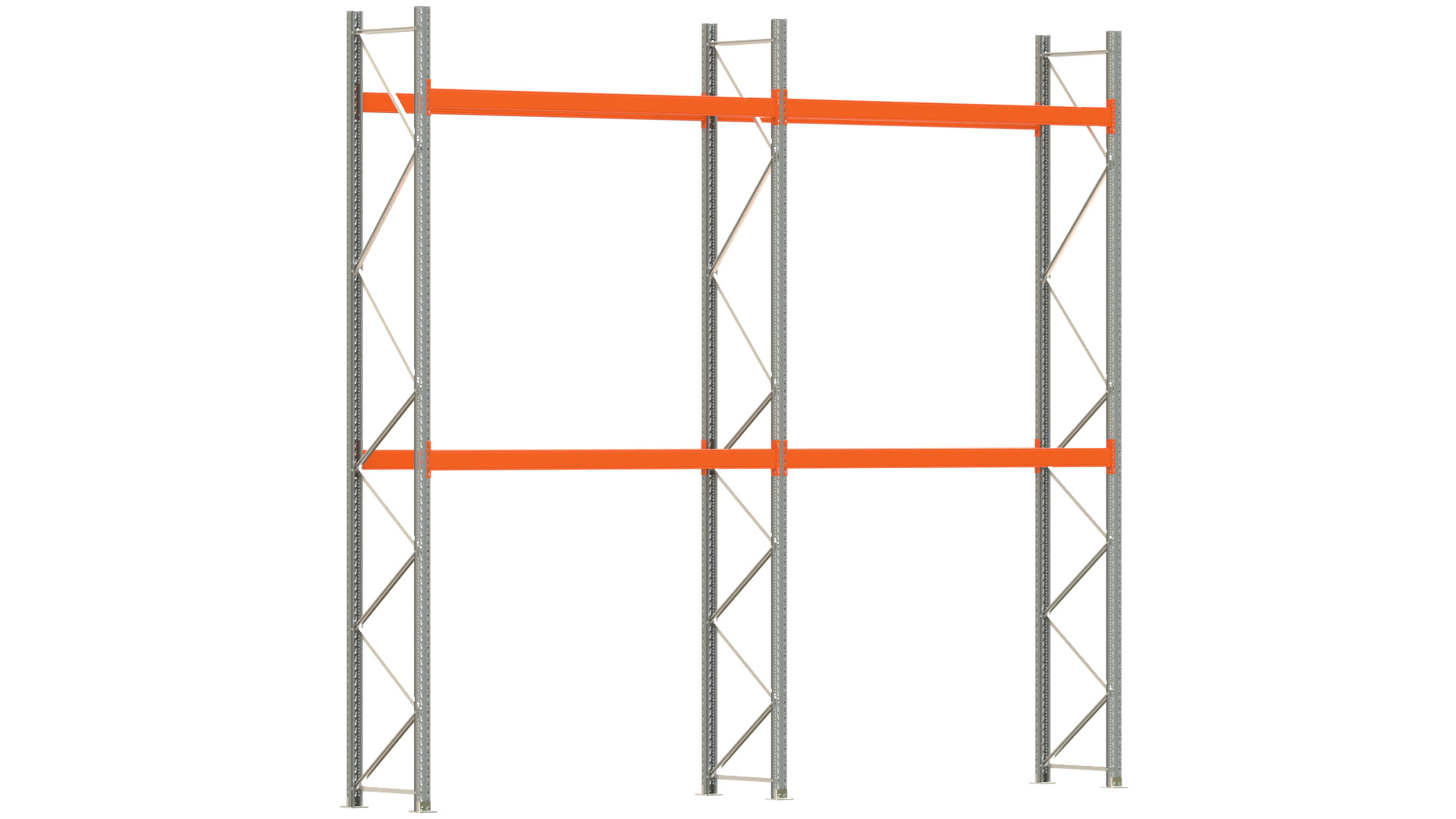 Palettenregal ARTUS - Breite 565,5 cm - Höhe 500 cm - Tiefe 80 cm - Fachlast 3000 kg - 12 Palettenstellplätze