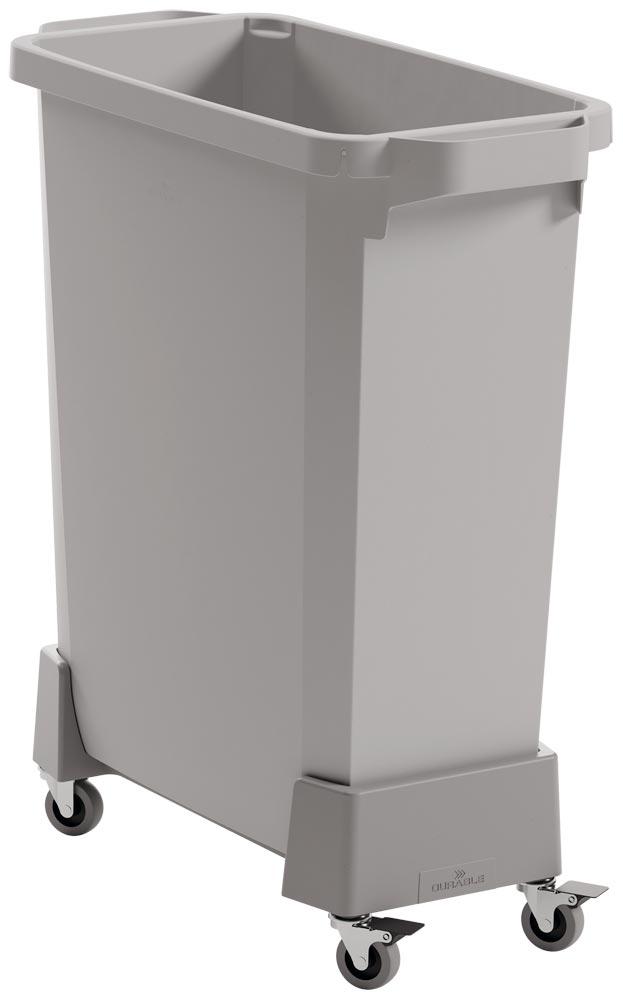 Fahrwagen aus recyceltem PP, für Abfallbehälter mit Volumen 60 l, 4 Lenkrollen, Traglast 80 kg