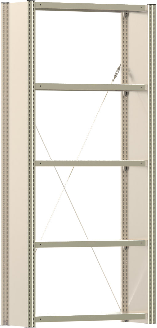 Fachbodenregal BERT - Breite: 87,5 cm - Tiefe: 30 cm - Höhe: 200 cm - 5 Böden - Grundregal