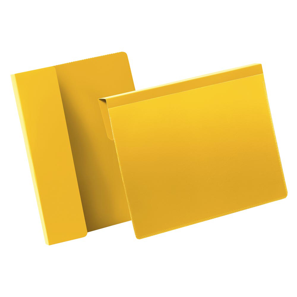 Kennzeichnungstasche mit Falz, A5 quer,  BxH 210x148 mm, gelb, 50 Stück