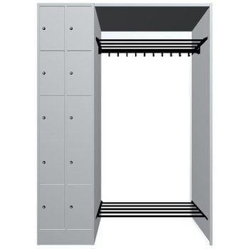 Garderobe, Garderobenanlage, Breite 141 cm, Höhe 195 cm, Tiefe 48 cm, 10 Fächer