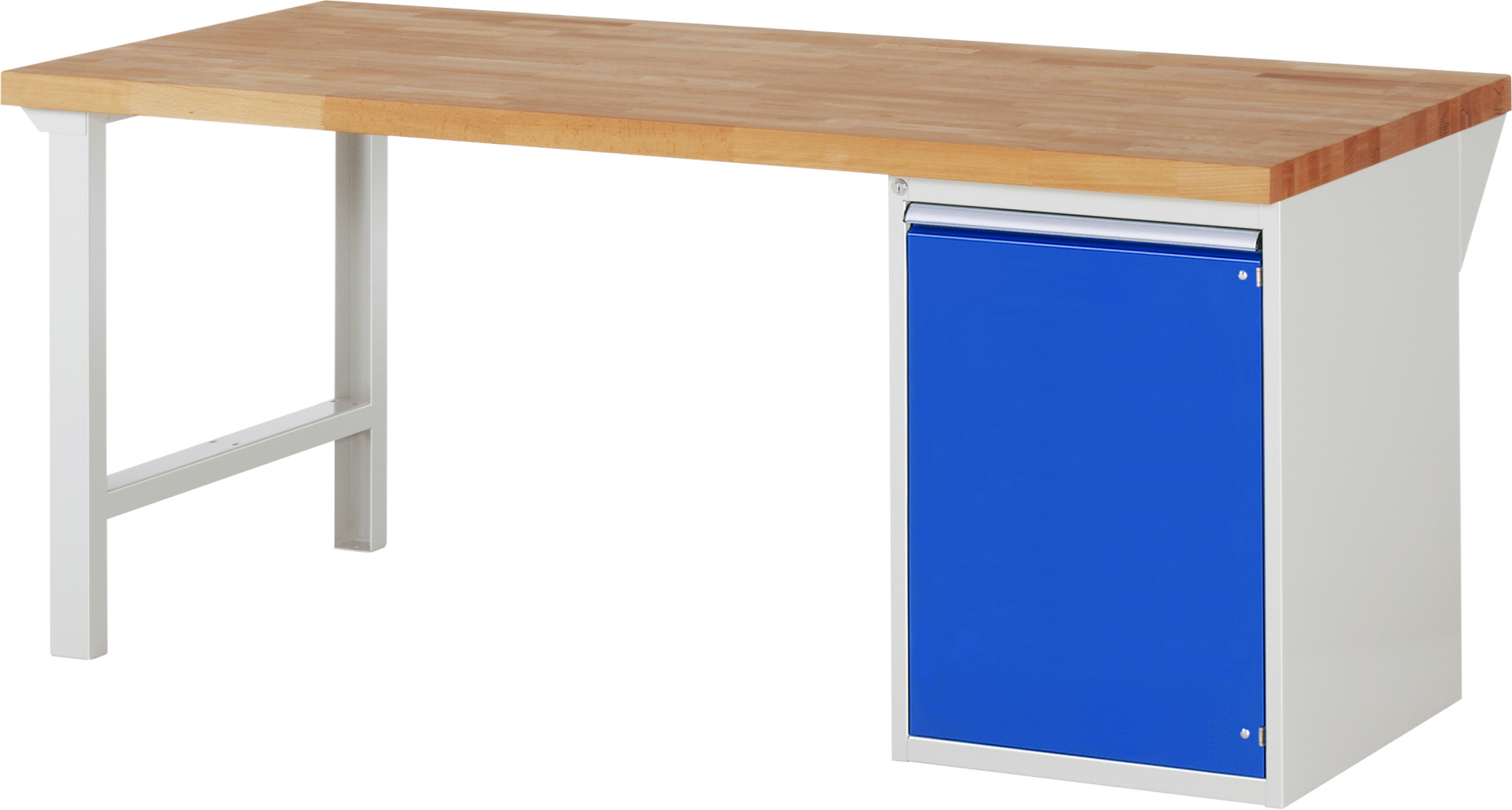 Werkbank Modell 7501 rot - schwarz, BxTxH 2000x900x890 mm,  Buche-Massiv Arbeitsplatte 40 mm