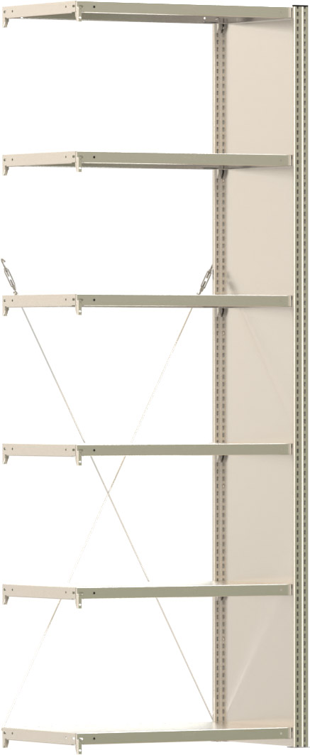 Fachbodenregal BERT - Breite: 87,5 cm - Tiefe: 50 cm - Höhe: 250 cm - 6 Böden - Anbauregal