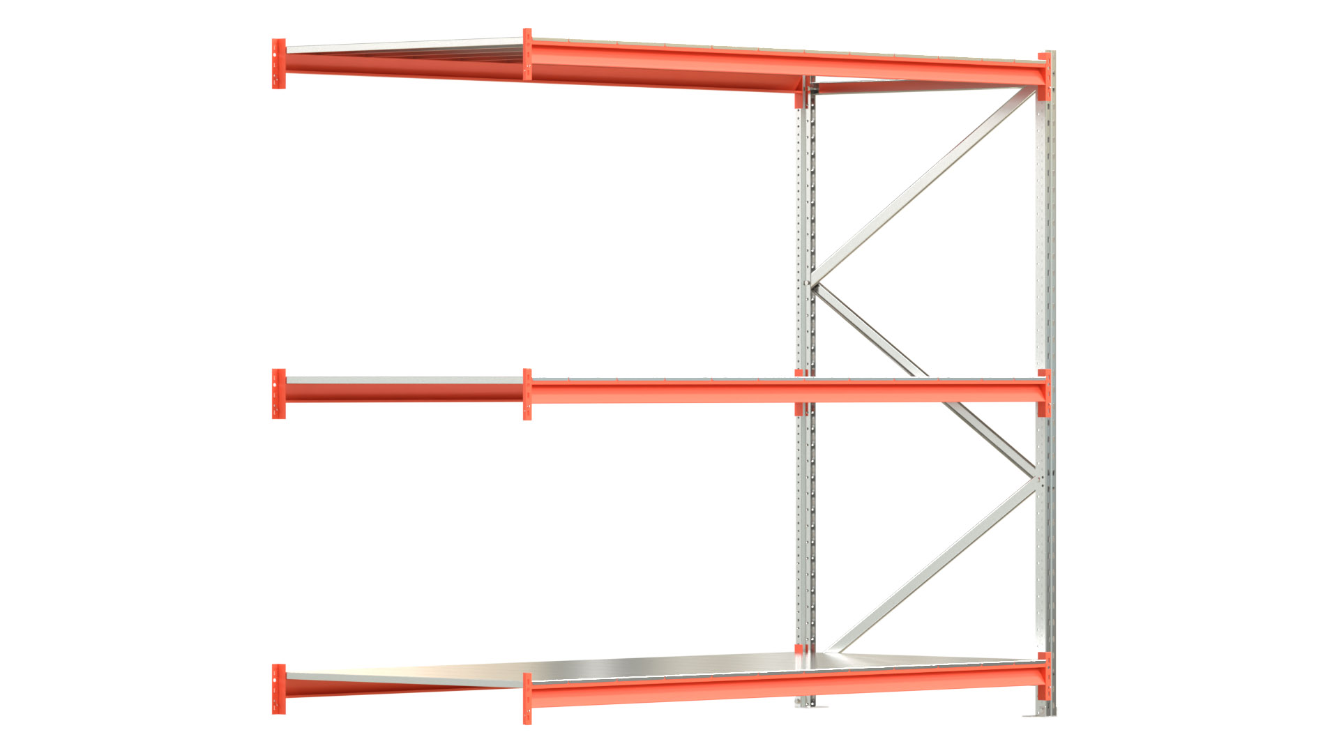 Weitspannregal EMMA - Höhe: 200 cm - Fachbreite: 225 cm - Tiefe: 100 cm - Anbaufeld