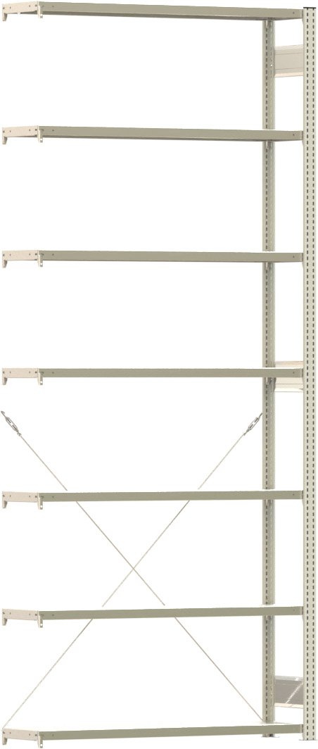 Fachbodenregal BERT - Breite: 128,5 cm - Tiefe: 30 cm - Höhe: 300 cm - 7 Böden - Anbauregal