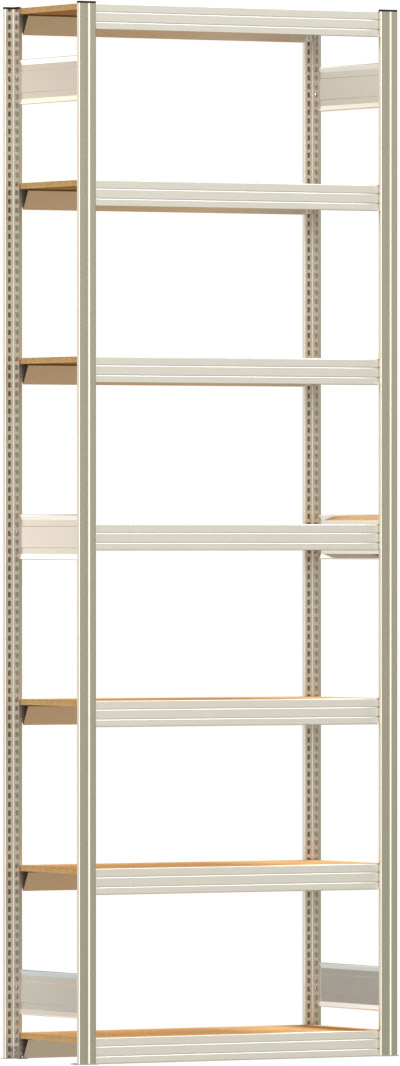 Fachbodenregal BERT - Breite: 100,5 cm - Tiefe: 40 cm - Höhe: 300 cm - 7 Böden - Grundregal
