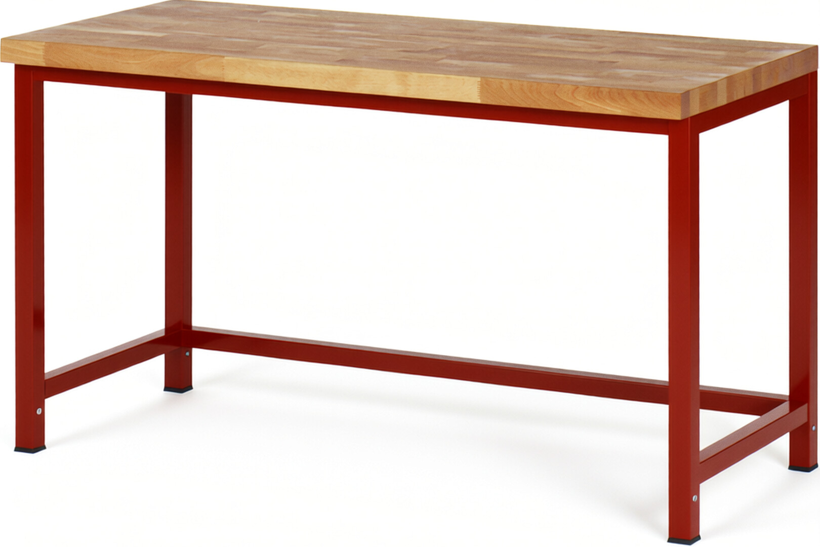 RAU Werkbank rot - Breite 150 cm - Tiefe 70 cm - Höhe 104 cm - Buche-Massiv Arbeitsplatte 40 mm