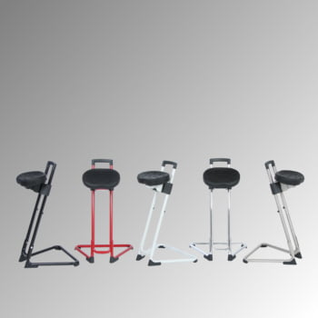 ESD Stehhilfe - antistatisch - Sitzhöhe 600 bis 850 mm - Sitz PU schwarz - Gestell rot