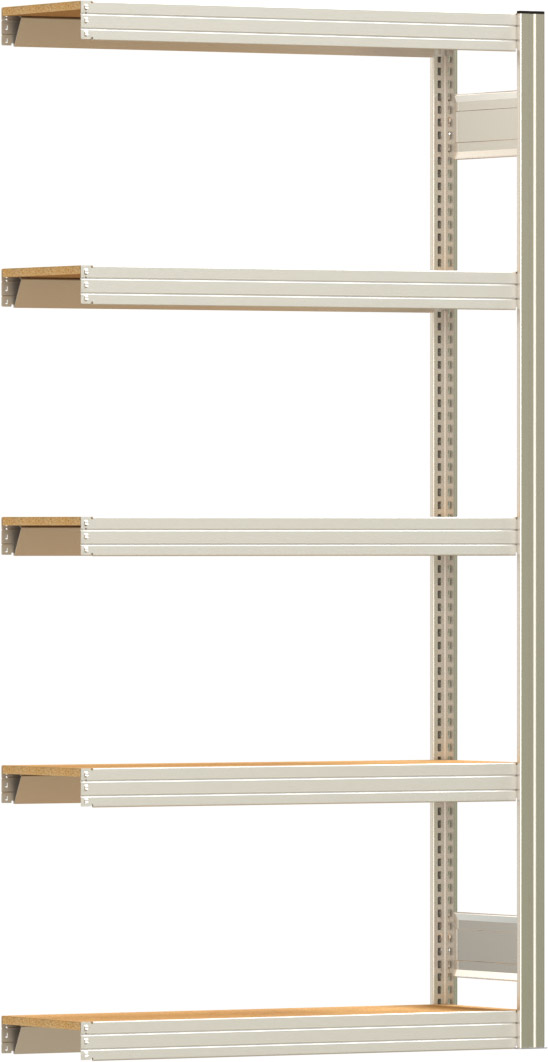 Fachbodenregal BERT - Breite: 100,5 cm - Tiefe: 30 cm - Höhe: 200 cm - 5 Böden - Anbauregal