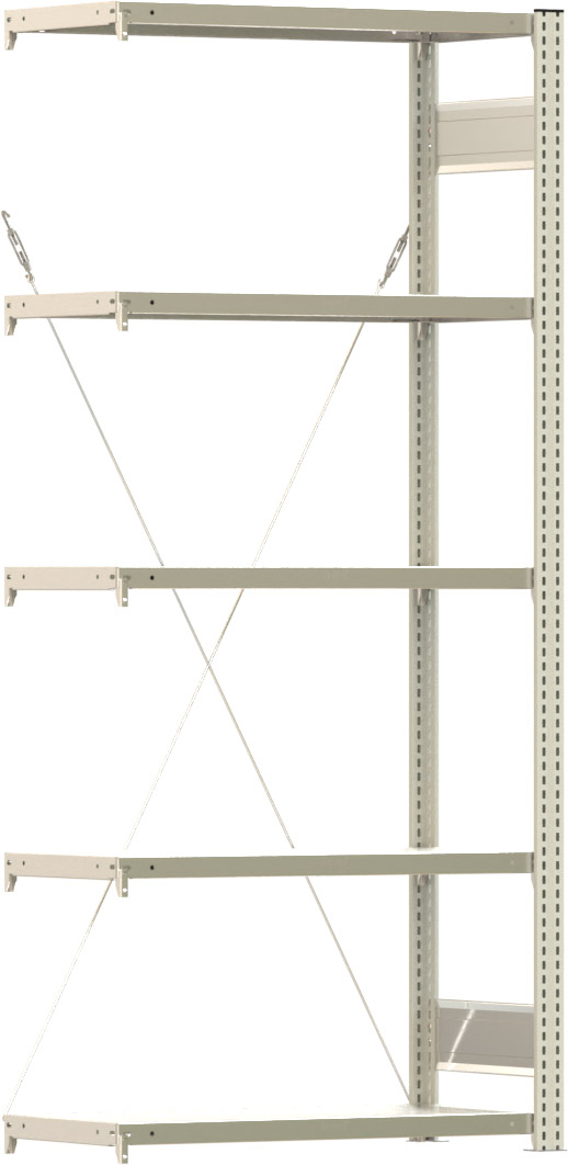 Fachbodenregal BERT - Breite: 87,5 cm - Tiefe: 40 cm - Höhe: 200 cm - 5 Böden - Anbauregal