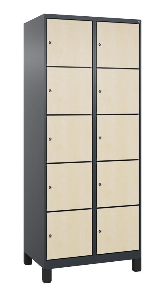 Fächerschrank mit MDF Türen, Breite 80 cm, Höhe 195 cm, Tiefe 50 cm, 10 Fächer