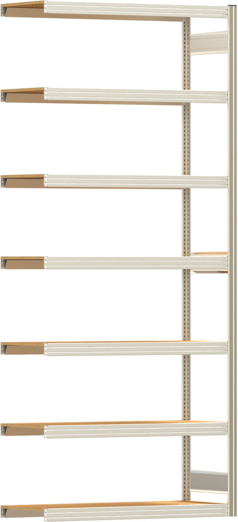Fachbodenregal BERT - Breite: 128,5 cm - Tiefe: 50 cm - Höhe: 300 cm - 7 Böden - Anbauregal