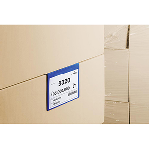 Kennzeichnungstasche mit Falz, A4 Querformat, BxH innen 297x210 mm, Farbe dunkelblau, VE 50 Stück