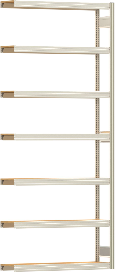 Fachbodenregal BERT - Breite: 128,5 cm - Tiefe: 30 cm - Höhe: 300 cm - 7 Böden - Anbauregal