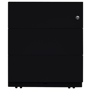 Rollcontainer, BxTxH 420x565x495 mm, 3 Schubladen, seitliche Griffleisten, schwarz