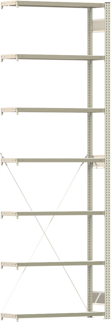 Fachbodenregal BERT - Breite: 100,5 cm - Tiefe: 30 cm - Höhe: 300 cm - 7 Böden - Anbauregal