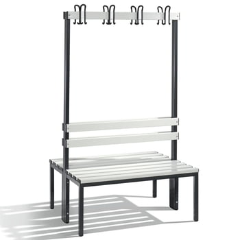 C+P Sitzbank für Umkleide und Garderobe, Breite 100 cm, Höhe 165 cm, Tiefe 75,6 cm