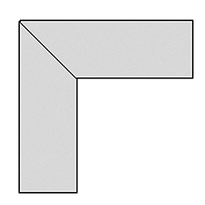 Kabelbrücke aus Aluminium, Kabelkanal, BxTxH 250/250x80x20 mm, Winkel, mit Doppelklebeband, Farbe lichtgrau