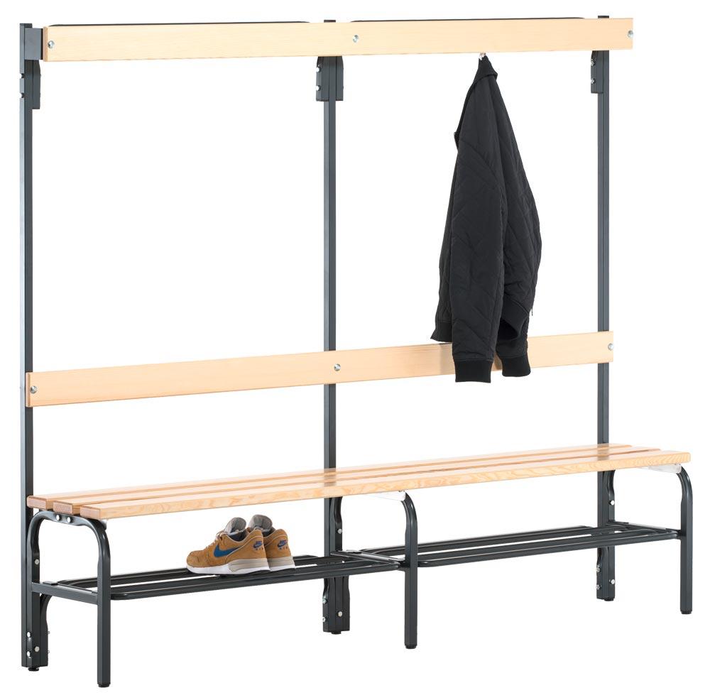 Garderobenbank, einseitig, Breite 200 cm, Höhe 165 cm, Tiefe 37,5 cm