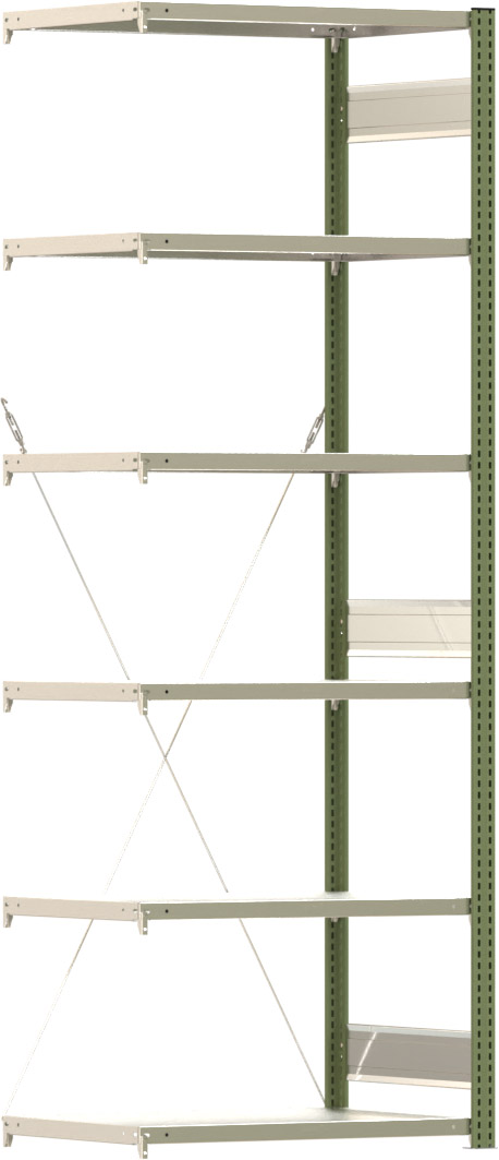 Fachbodenregal BERT - Breite: 87,5 cm - Tiefe: 60 cm - Höhe: 250 cm - 6 Böden - Anbauregal