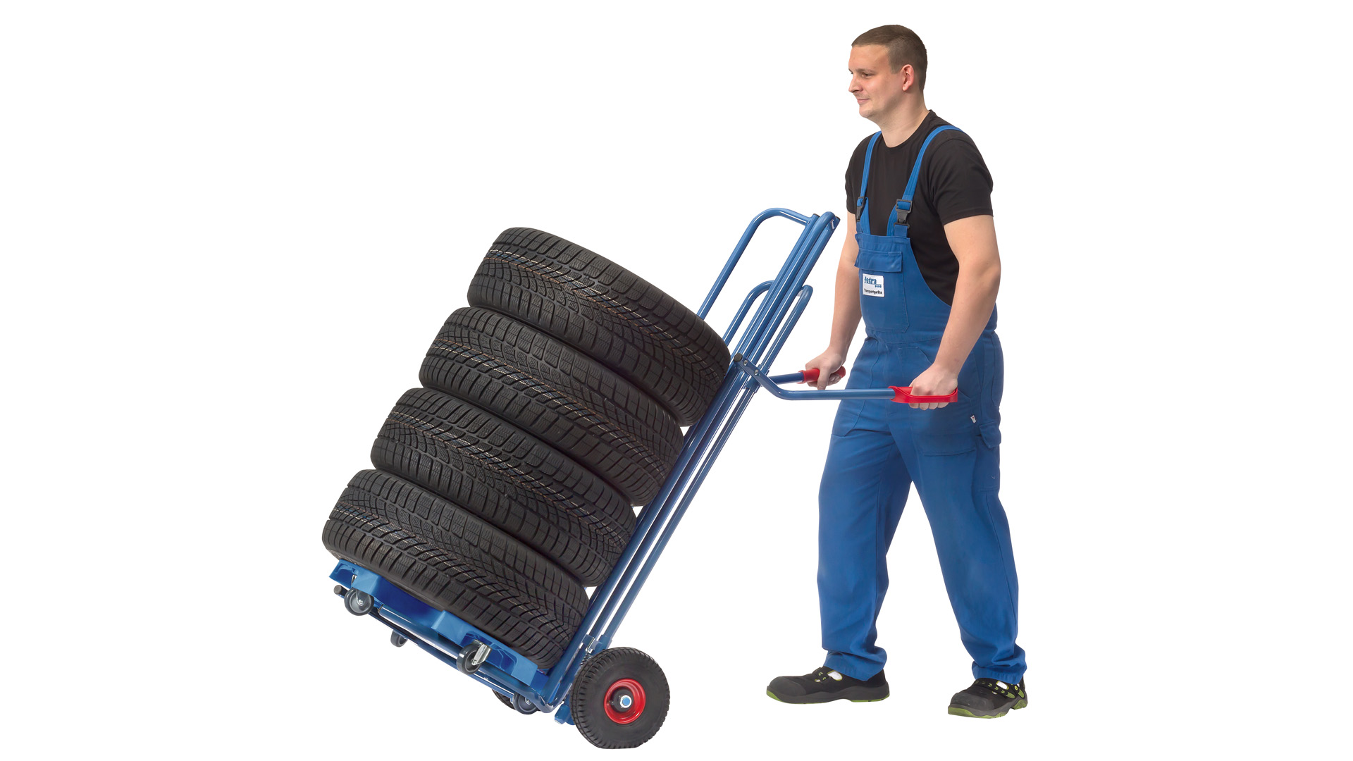 Reifenkarre, Schaufel BxL 500-885x575 mm, HxB 1510x730 mm, Traglast 200 kg, Vollgummibereifung