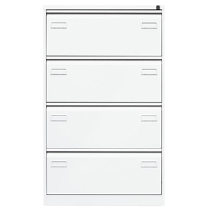 Hängeregisterschrank LIGHT, BxTxH 800x622x1321 mm, doppelbahnig, 4 Schubladen, Griffleiste, verkehrsweiß