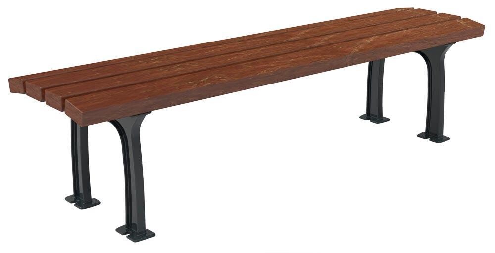 Parkbank ohne Lehne - BxTxH 1770x466x458 mm - braun