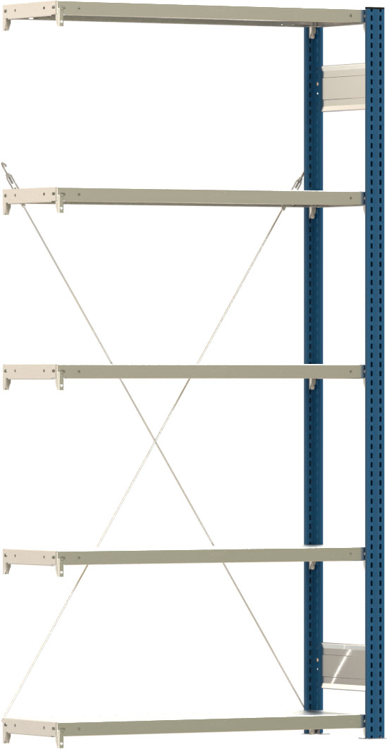 Fachbodenregal BERT - Breite: 100,5 cm - Tiefe: 30 cm - Höhe: 200 cm - 5 Böden - Anbauregal