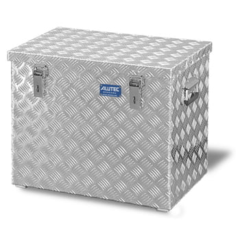 Riffelblech Aluminiumbox - Aluminiumbehälter - Transportbehälter - Griffe und Verschlüsse aus Edelstahl - 120 l Vol. - 520 x 622 x 425 mm (HxBxT)