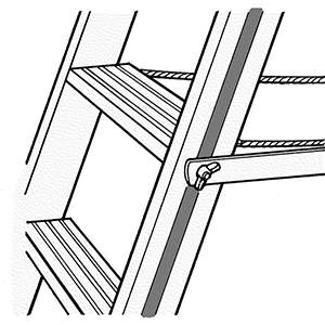 Strebenset starr, (2 Stück) aushängbar, für ein- und beiseitige Leitern mit 3 Stufen