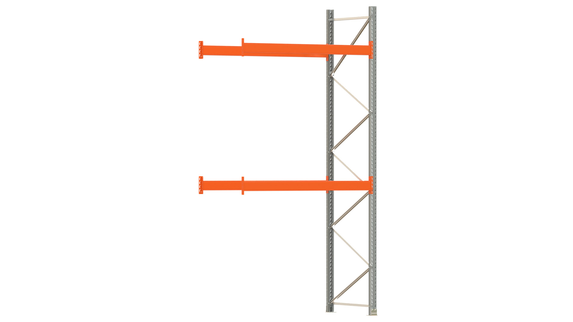 Palettenregal ARTUS - Anbaufeld - Breite 198,5 cm - Höhe 400 cm - Tiefe 110 cm - 2 Träger Ebenen