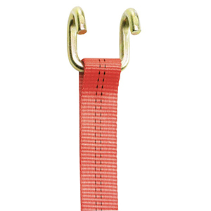 Zweiteiliger Zurrgurt, mit Rahmenhaken, 2000 daN zul. Zugkraft in der Umreifung, Gurtbreite 35 mm, Länge 6 m, Farbe orange, 2 Streifen, VE 2 Stück