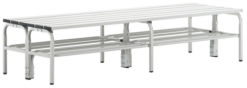 Garderobenbank, doppelseitig, Breite 200 cm, Höhe 45 cm, Tiefe 70 cm