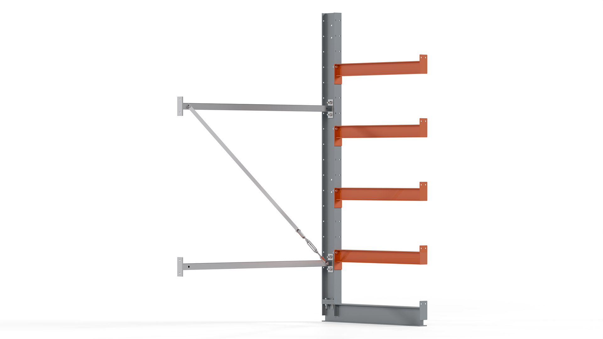 Kragarmregal KARL basic - Anbaufeld - Breite: 100 cm - Höhe: 200 cm - Tiefe: 92 cm - Traglast je Arm: 550 kg - einseitig