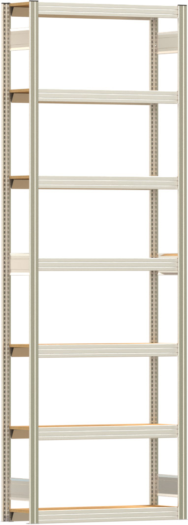 Fachbodenregal BERT - Breite: 100,5 cm - Tiefe: 30 cm - Höhe: 300 cm - 7 Böden - Grundregal