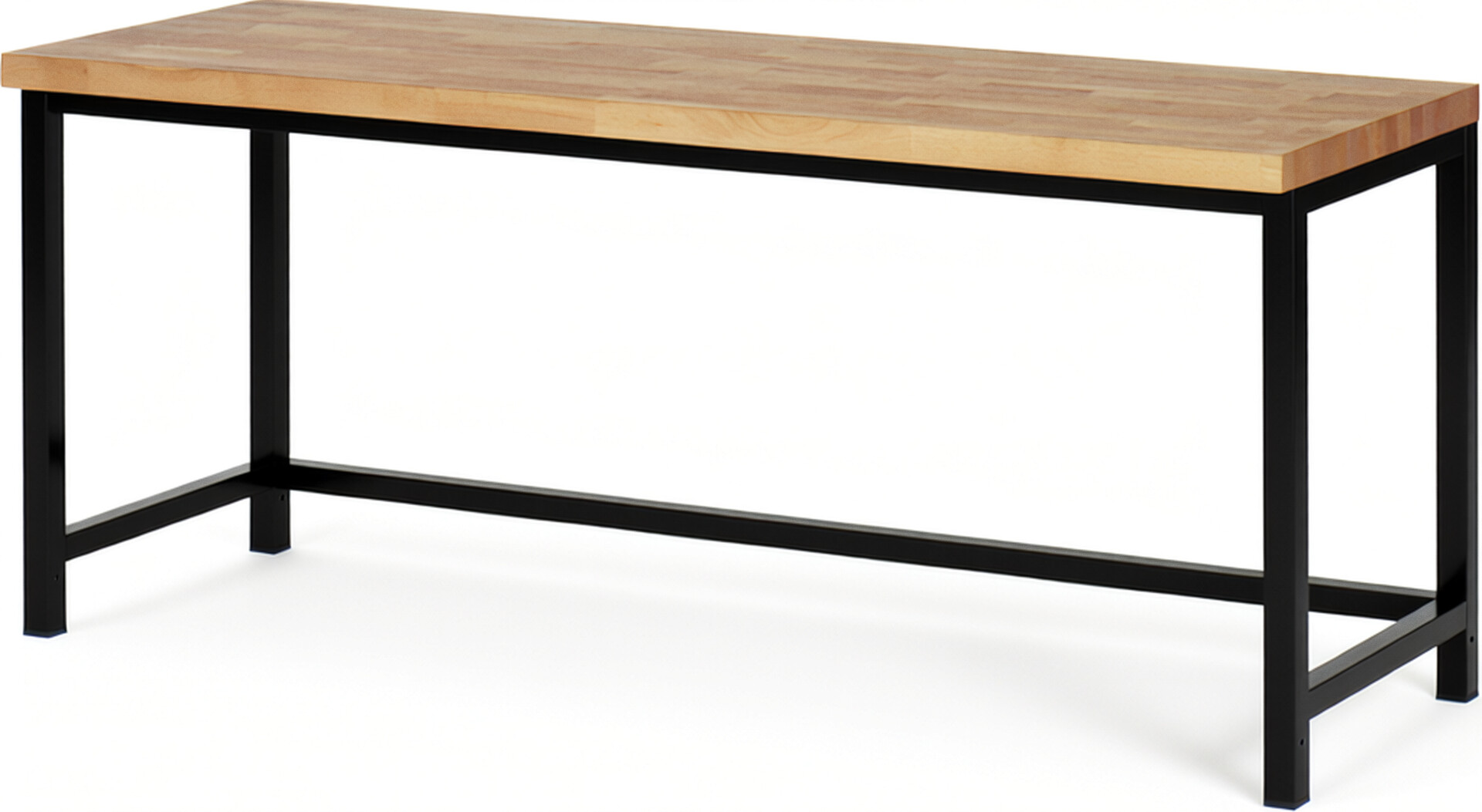 Werkbank Modell 8000 schwarz, BxTxH 2000x700x840-1040 mm,  Buche-Massiv Arbeitsplatte 40 mm