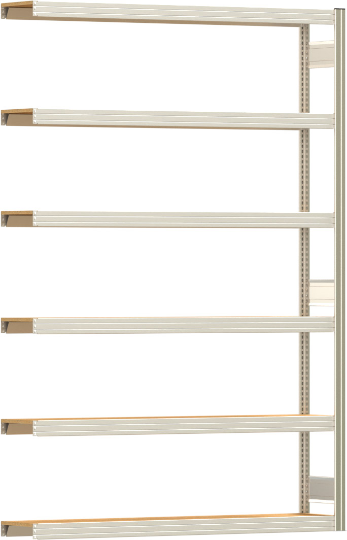 Fachbodenregal BERT - Breite: 169,5 cm - Tiefe: 30 cm - Höhe: 250 cm - 6 Böden - Anbauregal