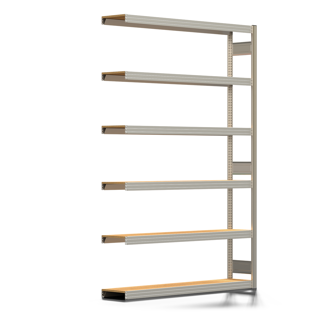 Fachbodenregal BERT - Breite: 169,5 cm - Tiefe: 30 cm - Höhe: 250 cm - 6 Böden - Anbauregal