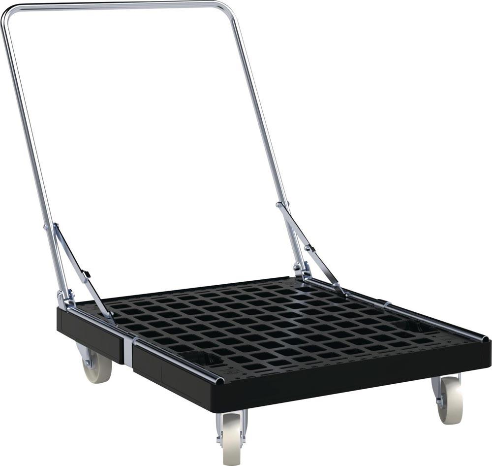 Rollplatte,  Rad-Ø 108 mm 500 kg LxB 815x660 mm Polypropylen mit Schiebebügel