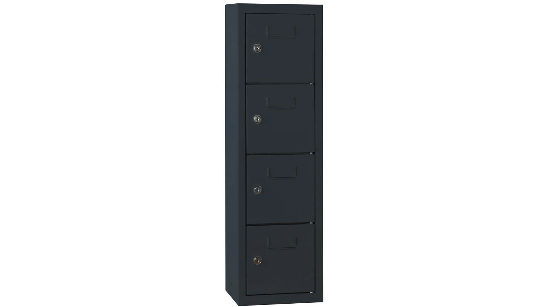 Schließfachschrank, Breite 22,5 cm, Höhe 77,8 cm, Tiefe 20 cm, 4 Fächer