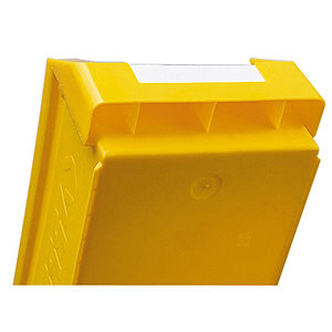 Sichtlagerkasten mit Aufhängeleiste, BxH 140x130 mm, Tiefe außen/innen 290/245 mm, Farbe gelb