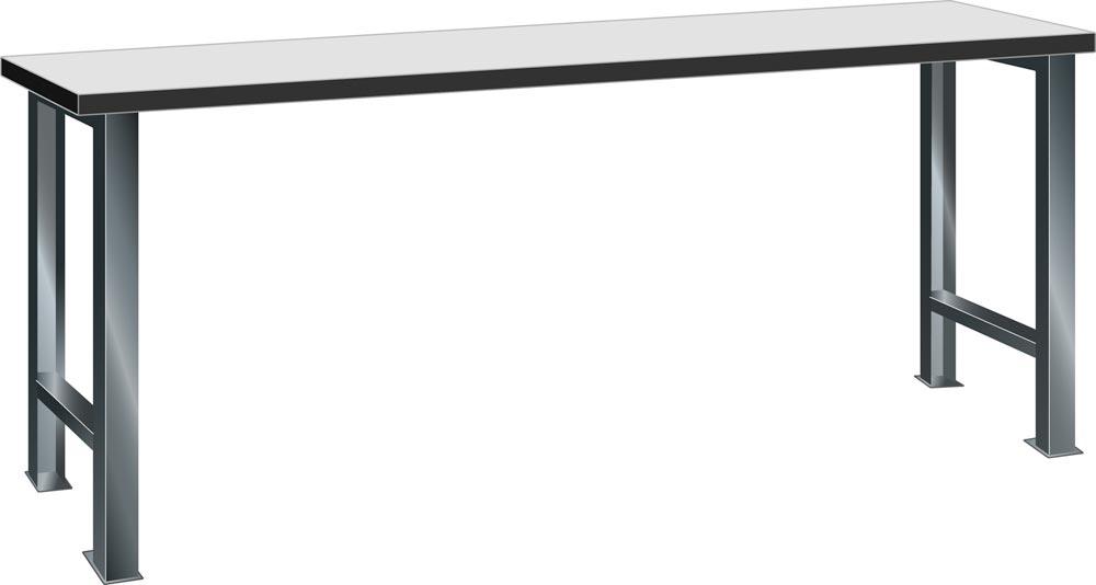 ESD Werkbank, 2 Füße, Kunstharzplatte 50 mm, BxTxH 1500x750x850 mm, RAL 7016