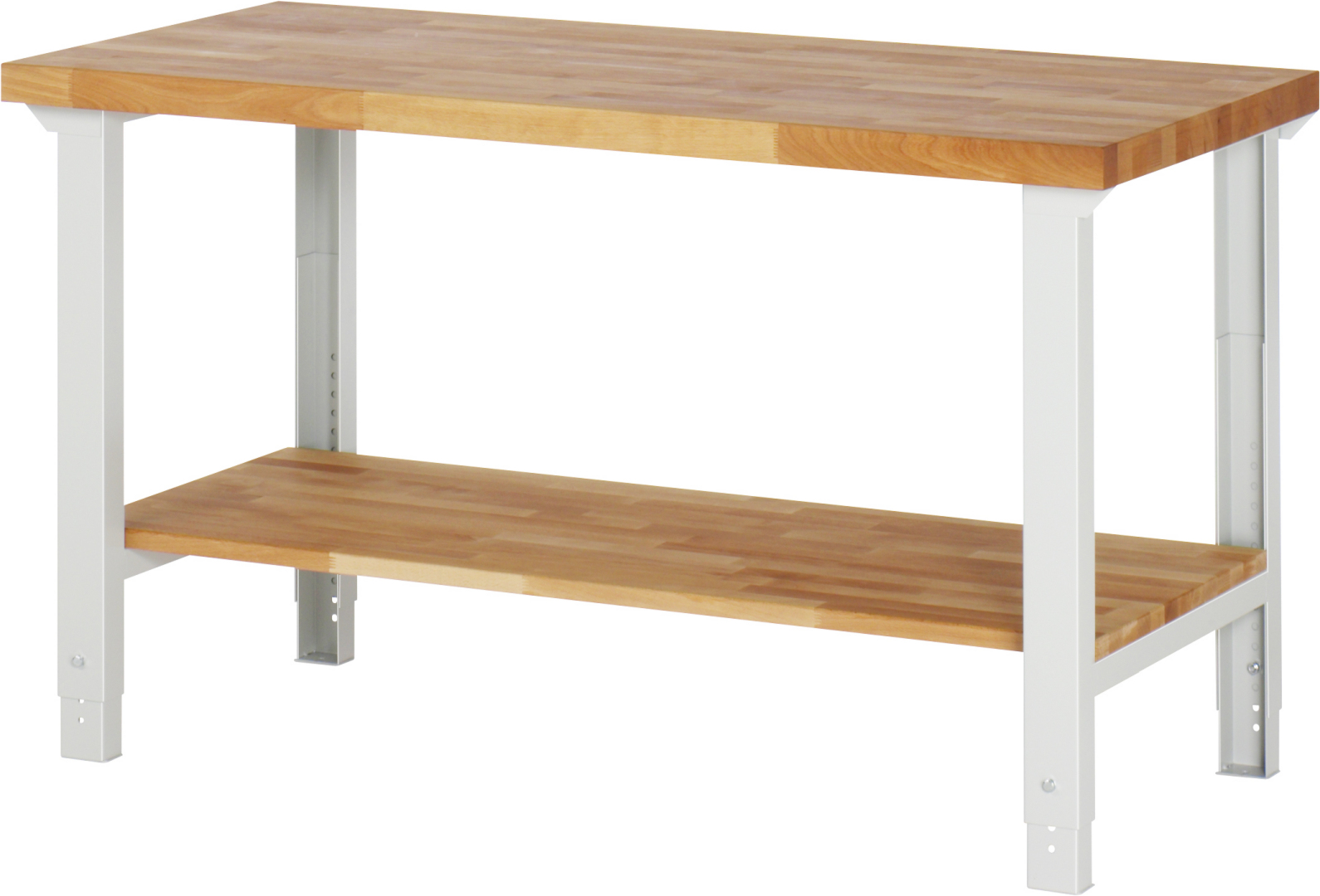 Werkbank Serie 7000,  BxTxH 1500x700x790-1140 mm,  Buche-Massiv Arbeitsplatte mit Deckfurnier 40 mm