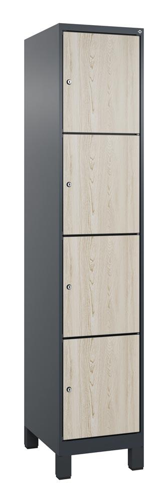 Fächerschrank mit MDF Türen, Breite 40 cm, Höhe 195 cm, Tiefe 50 cm, 4 Fächer