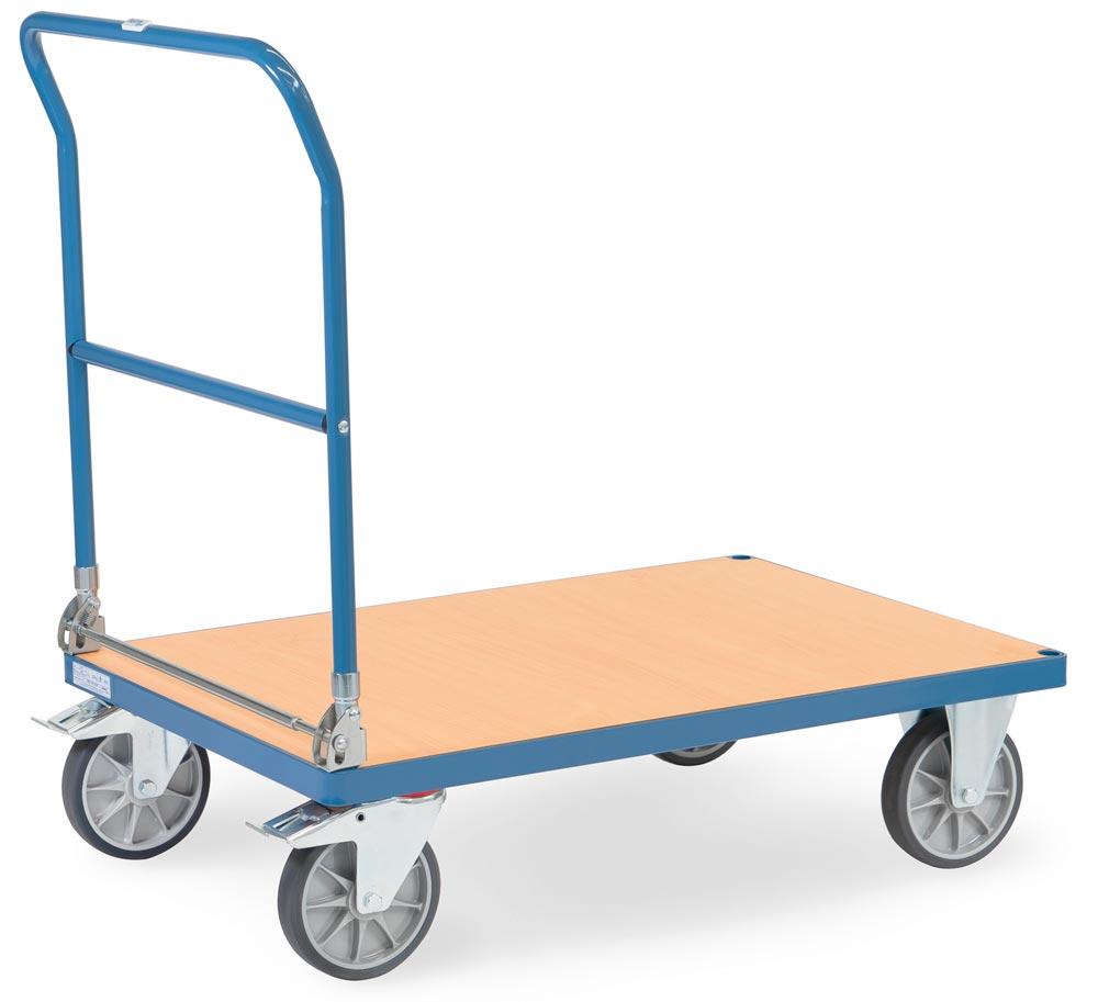 Klappwagen, Ladefläche LxB 1000x700 mm, Außenmaße BxTxH 1125x709x1099 mm, Traglast 600 kg, RAL 5007 brillantblau