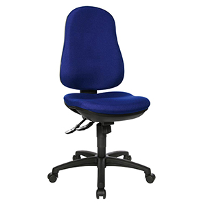 Bürodrehstuhl, Sitz-BxTxH 460x460x420-550 mm, Lehnenh. 520 mm, Synchronmech., Bandscheibensitz, royalblau