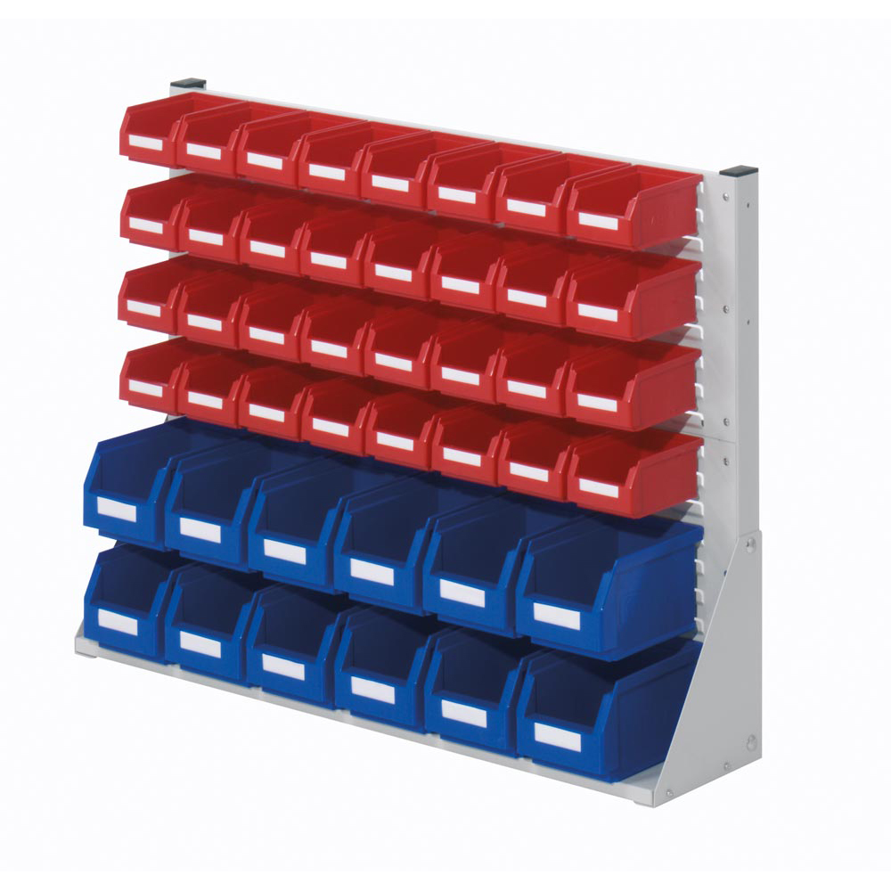 Kleinteileregal, Magazinregal für Sichtlagerkästen, einseitig