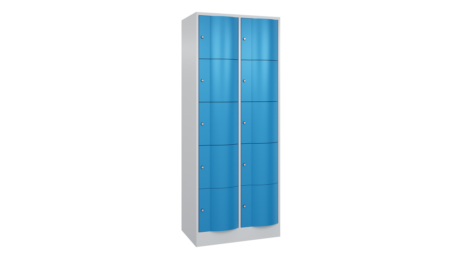 Schließfachschrank, Breite 77 cm, Höhe 195 cm, Tiefe 54 cm, 10 Fächer
