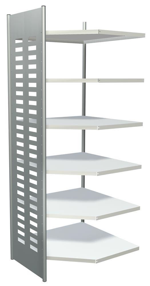 Büroregal, Eckfeld, BxTxH 400x600x2600 mm