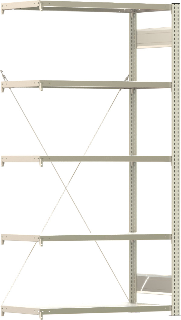 Fachbodenregal BERT - Breite: 100,5 cm - Tiefe: 50 cm - Höhe: 200 cm - 5 Böden - Anbauregal